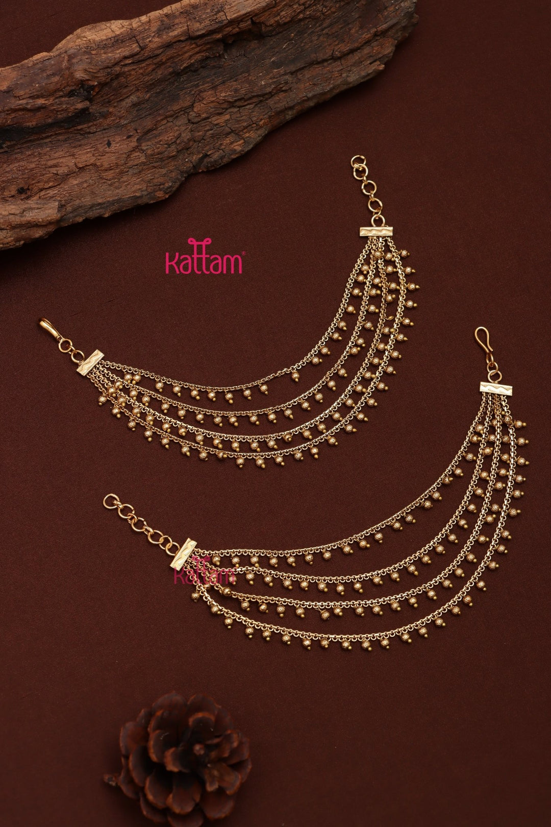 Antique Four Line Gold Beads Mattal - EC052