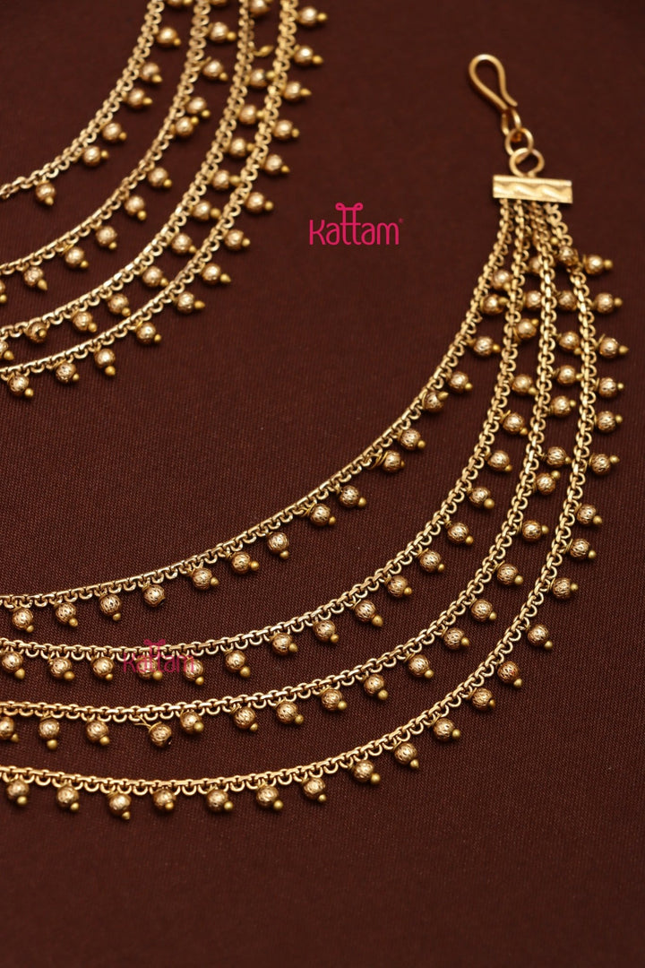 Antique Four Line Gold Beads Mattal - EC052