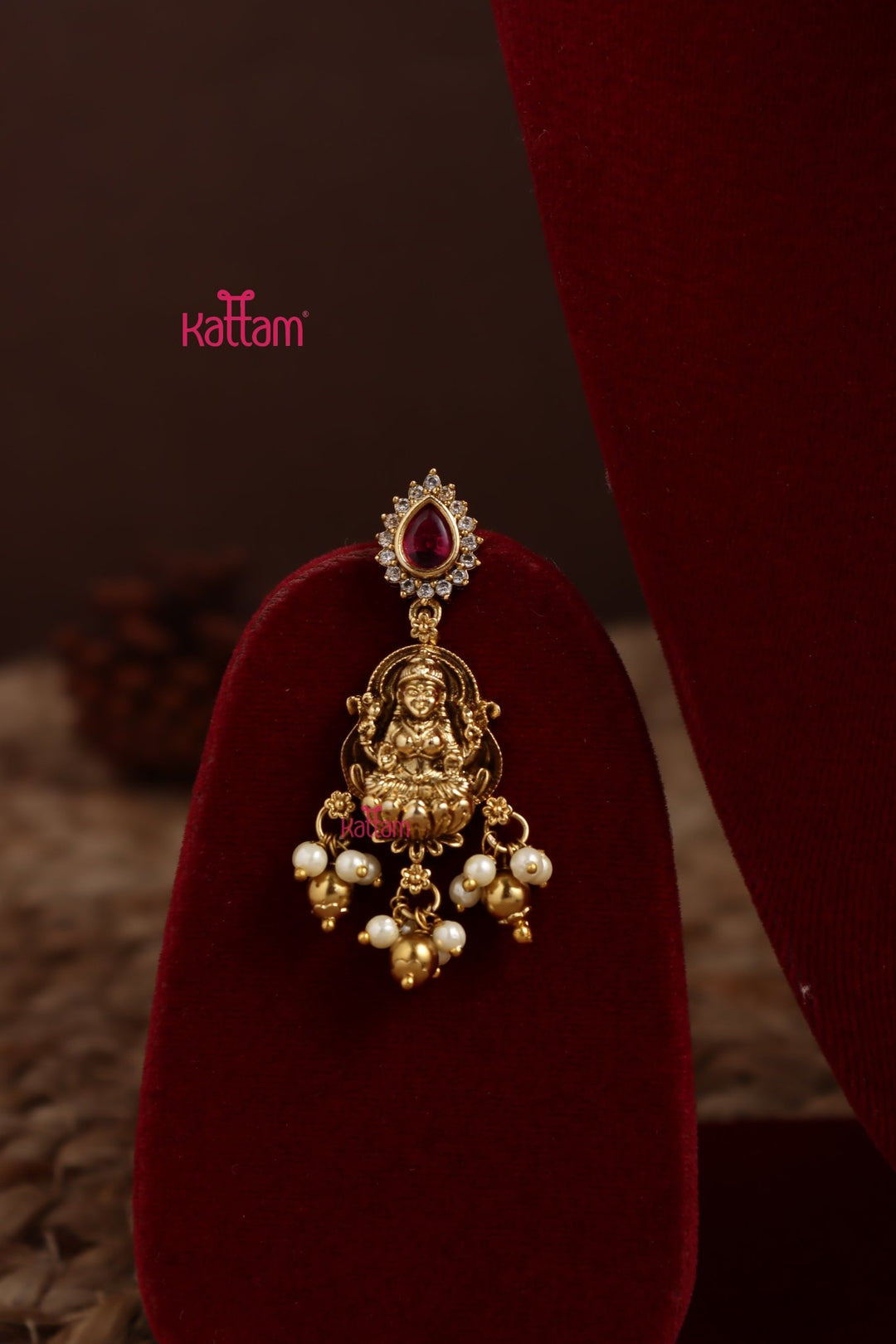 Antique Goddess Ganesha Short Ruby Necklace - N3357