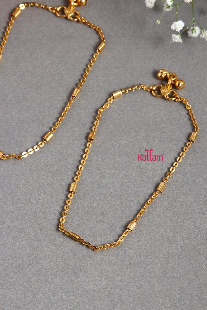 Antique Gold Chain Anklet - A20