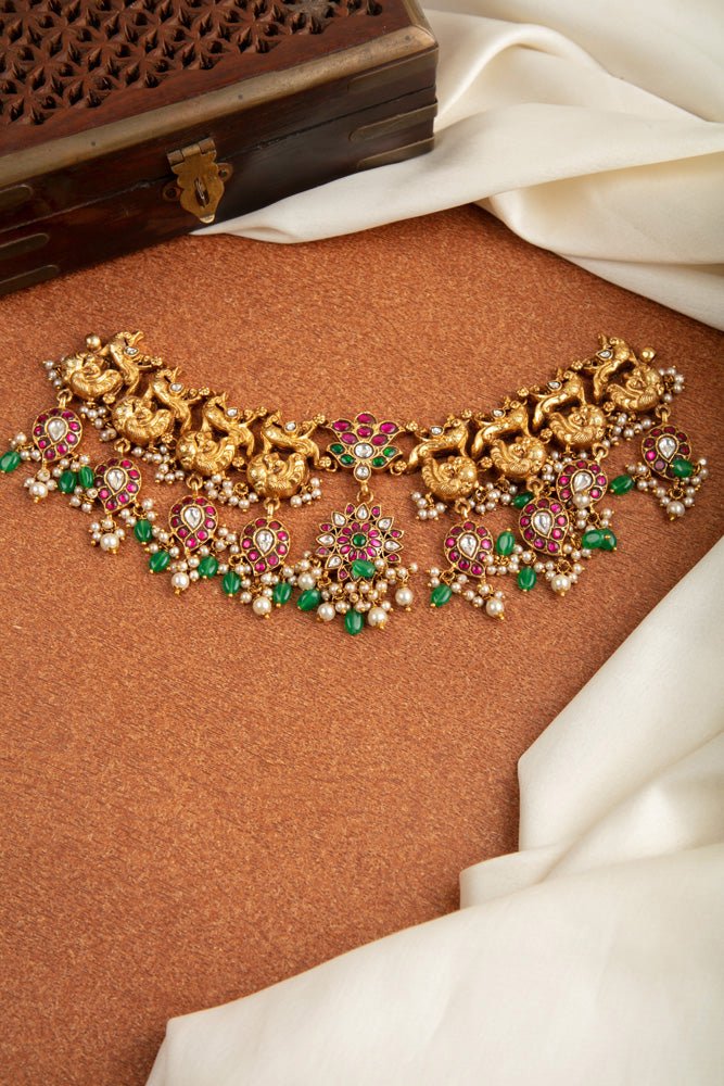 Antique Kundan Jadau Peacock Necklace - N2092