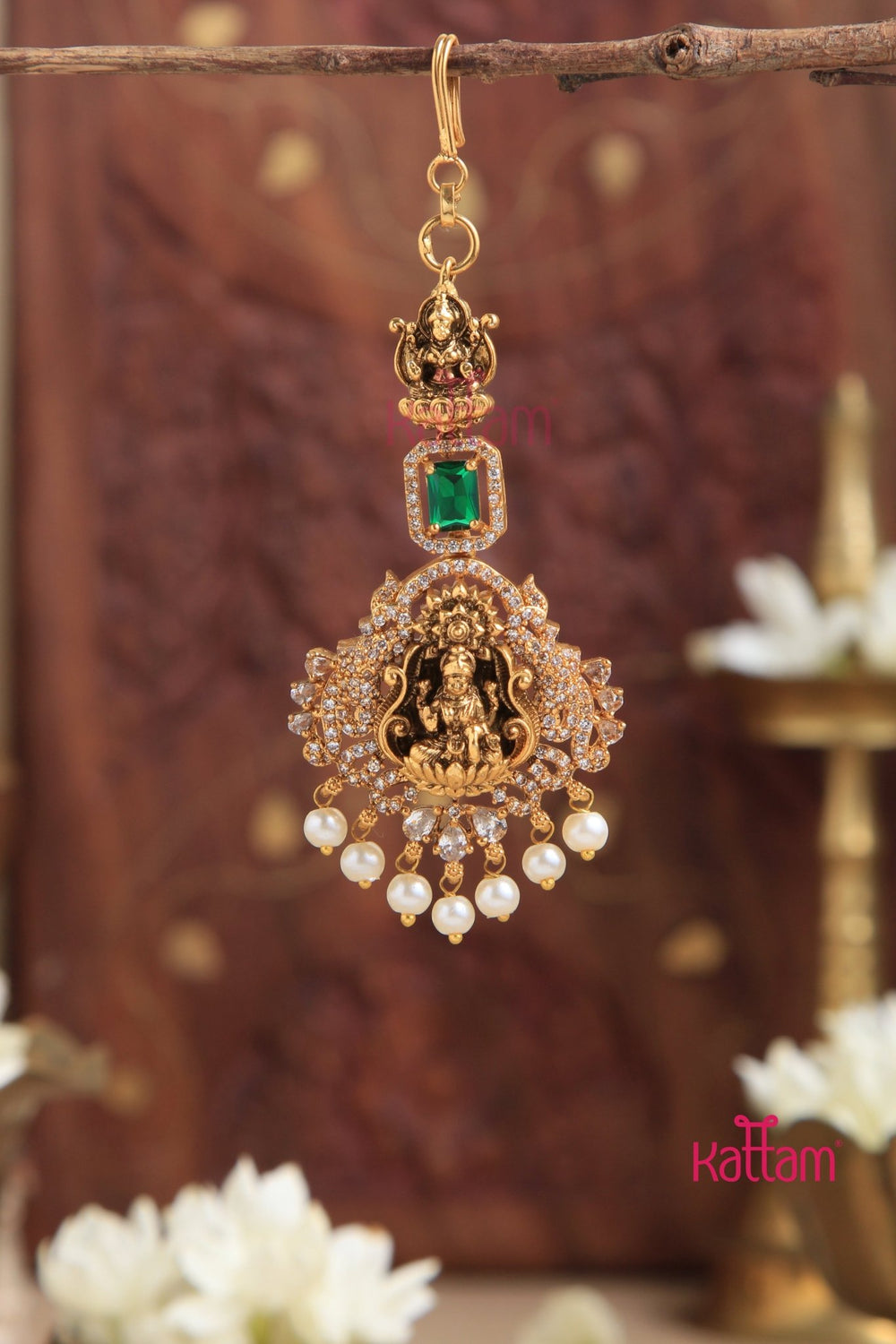 Antique Lakshmi Green Tikka - MT111