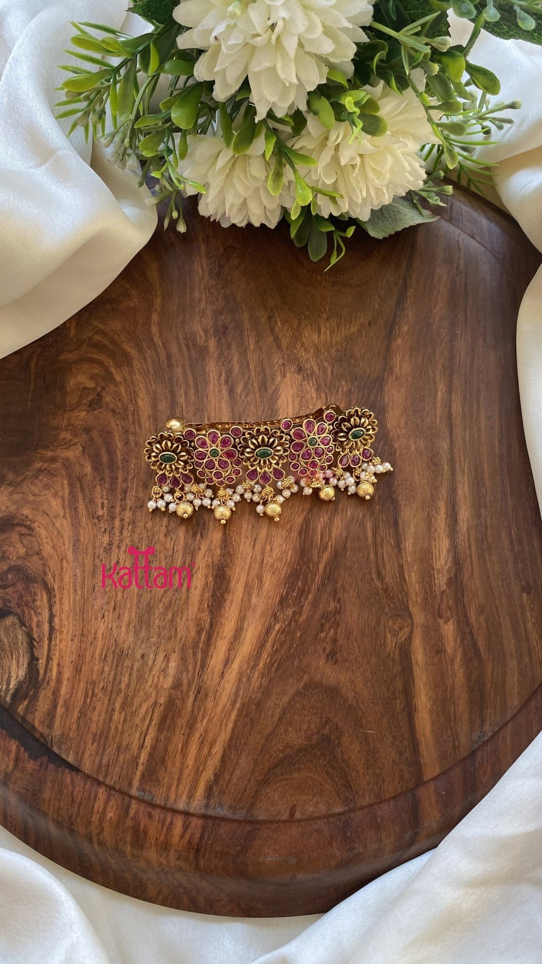 Antique Matte Floral Flower Hair Clip - HC127