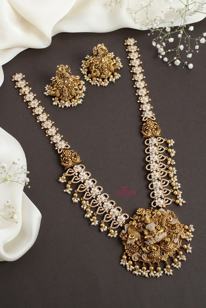 Antique Nakshi Stone Semi Bridal Haram - N2615