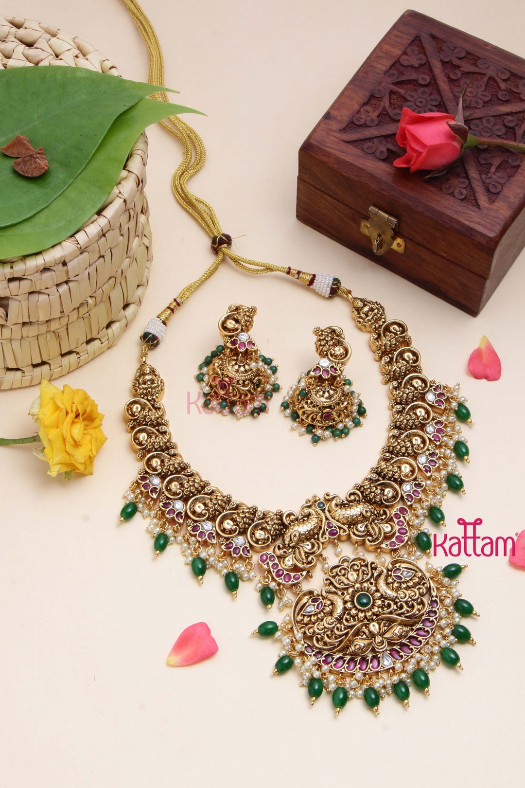 Antique Peacock Bridal Necklace - N2989