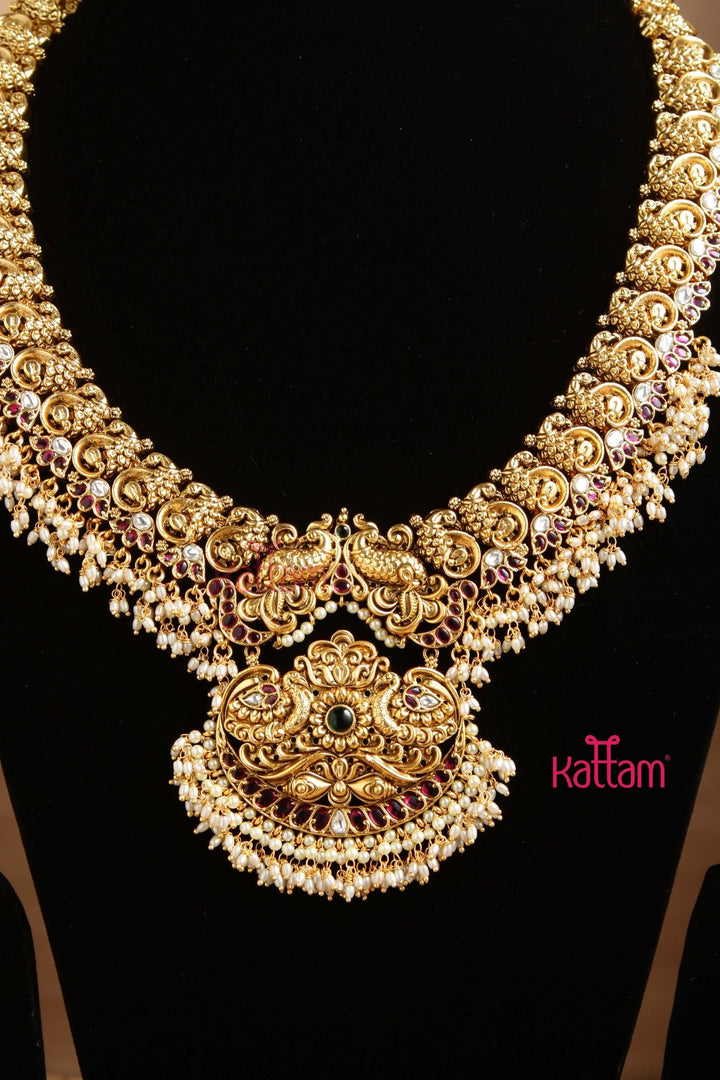 Antique Peacock Pearl Trim Haram - N2992