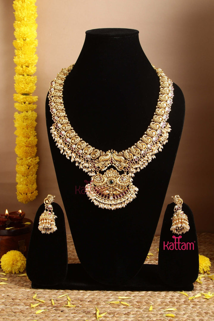 Antique Peacock Pearl Trim Haram - N2992