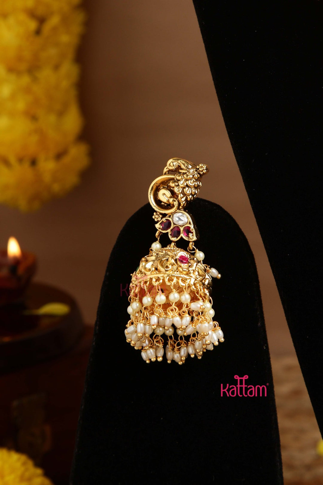 Antique Peacock Pearl Trim Haram - N2992