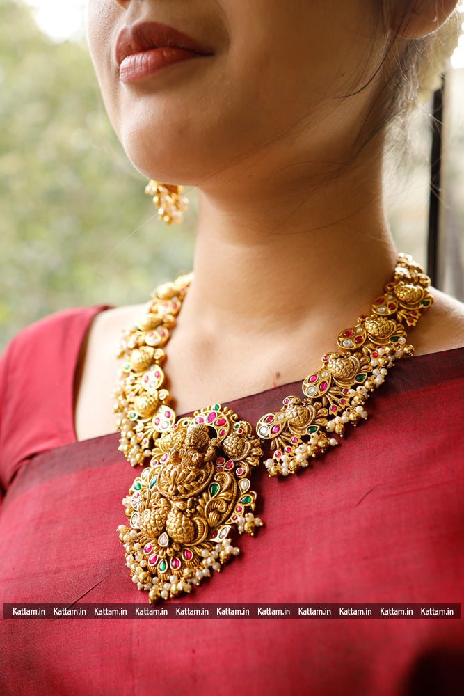 Antique Premium Peacock Beaded Necklace - N1730