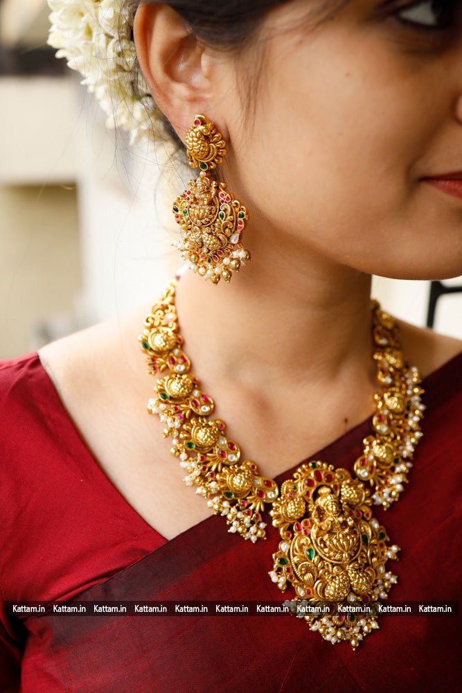 Antique Premium Peacock Beaded Necklace - N1730
