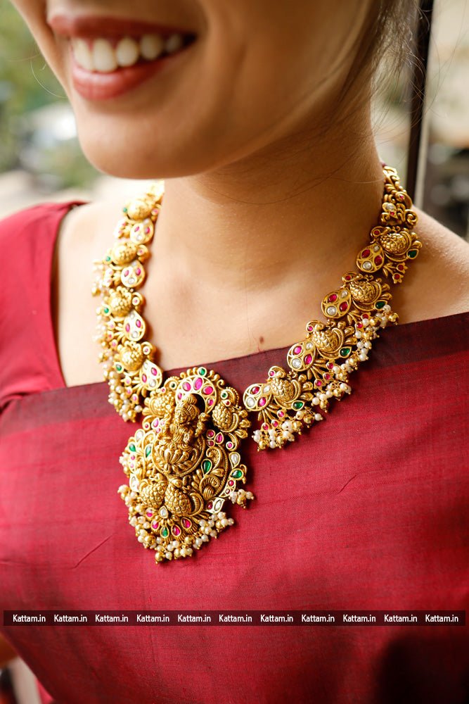 Antique Premium Peacock Beaded Necklace - N1730