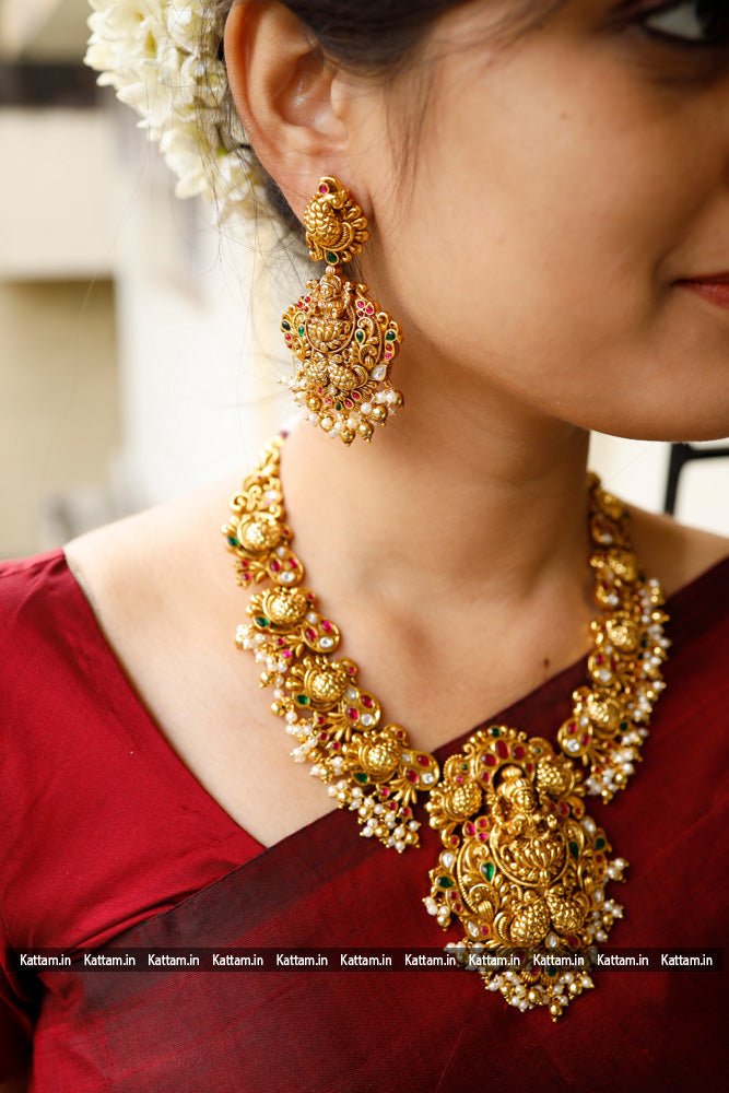 Antique Premium Peacock Beaded Necklace - N1730