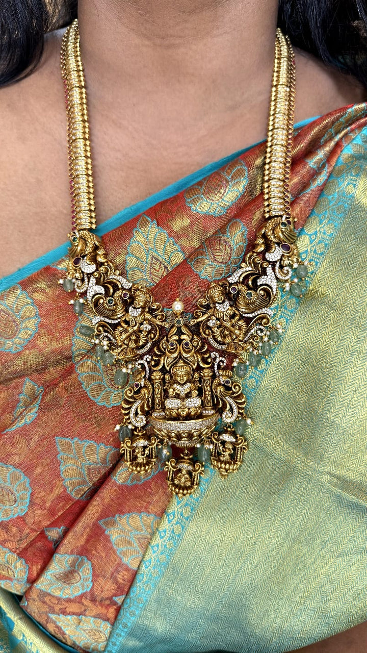 Aruvi - Bridal Antiquegold Lakshmi Haram - N3647