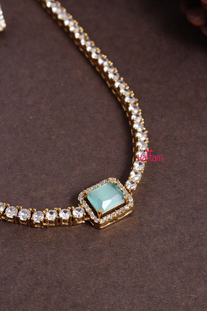 Arya - Pastel Green Stone Choker - N2202