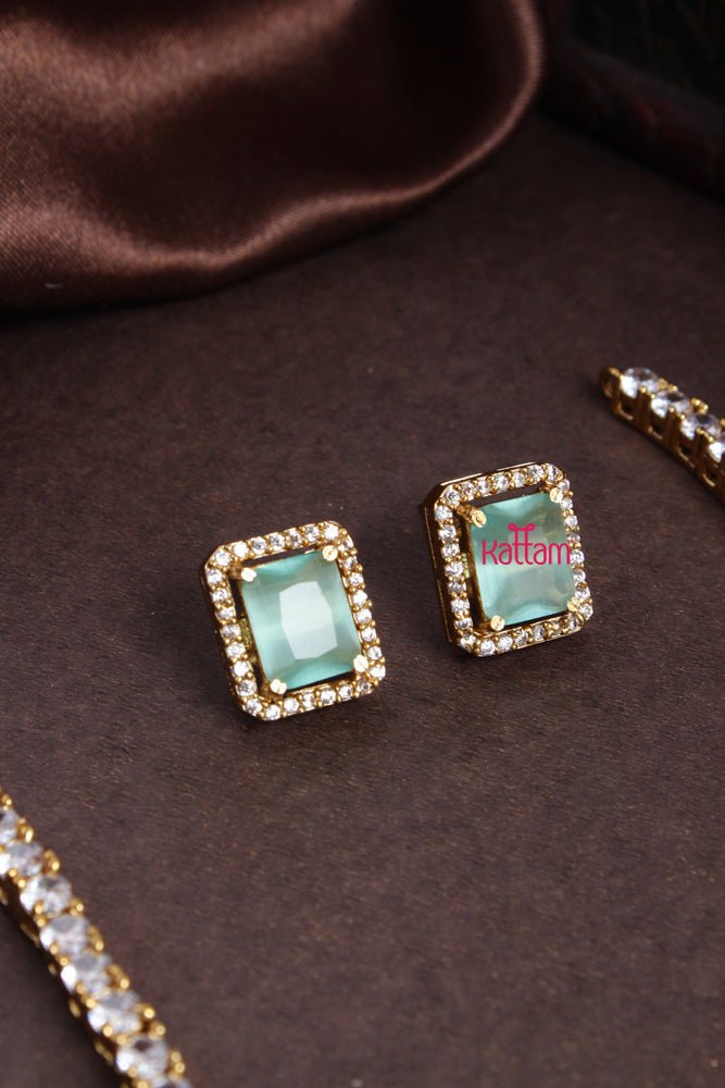 Arya - Pastel Green Stone Choker - N2202