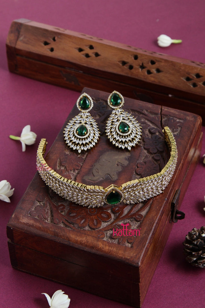 Asha Green Drop Choker - N5128