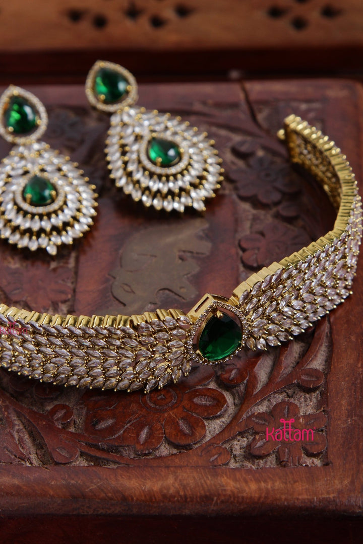 Asha Green Drop Choker - N5128