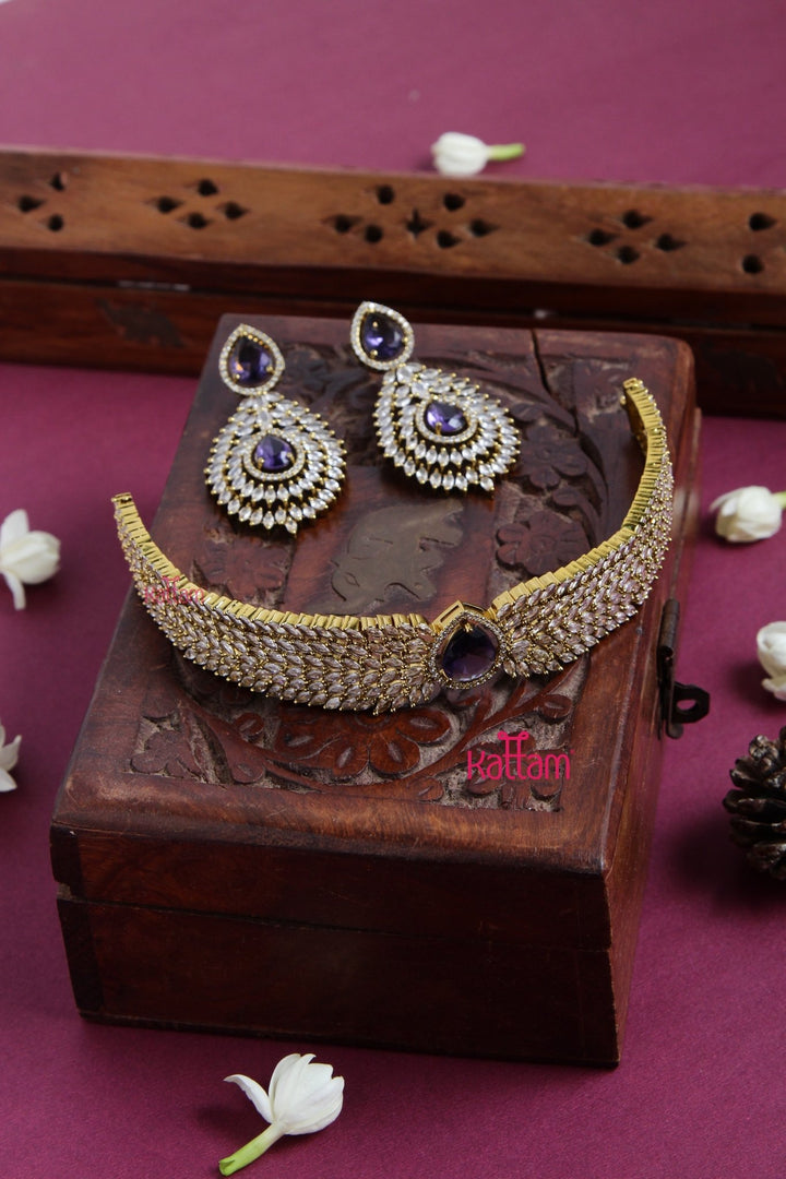 Asha - Purple Drop Choker - N5129