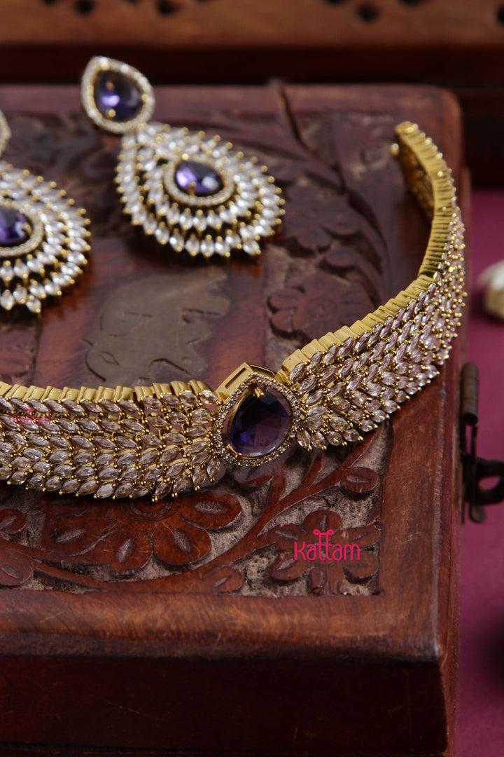 Asha - Purple Drop Choker - N5129