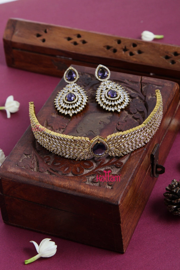 Asha - Purple Drop Choker - N5129