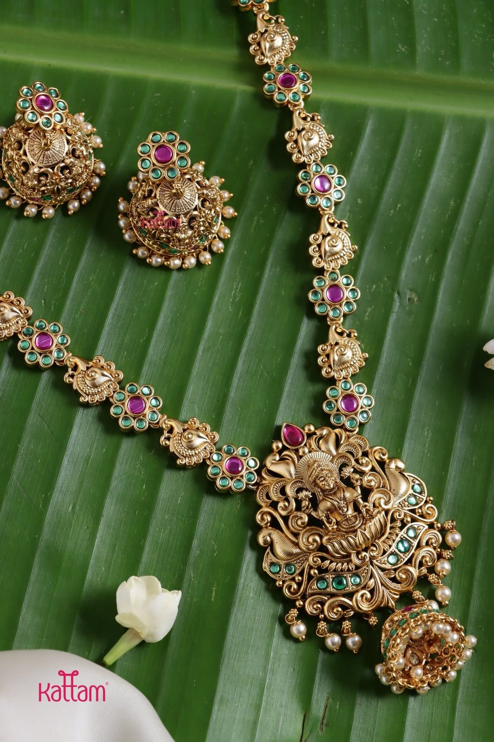 Ashwatha - Goddess Flower Stone Necklae - N3754