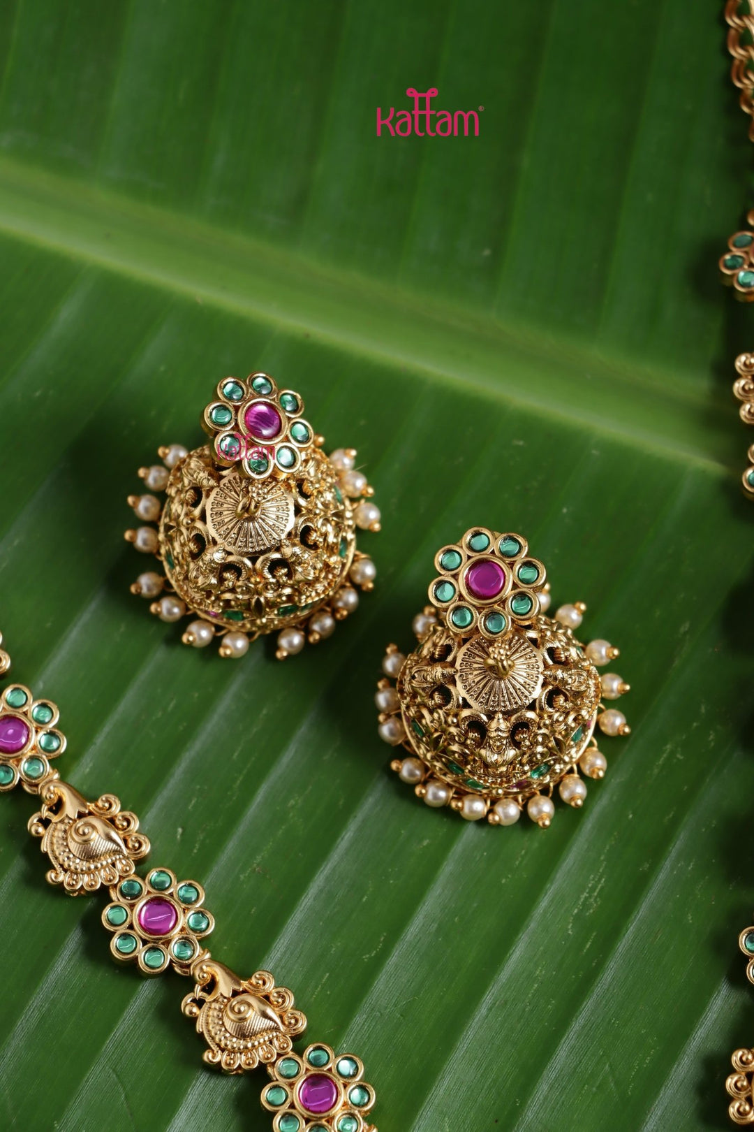 Ashwatha - Goddess Flower Stone Necklae - N3754