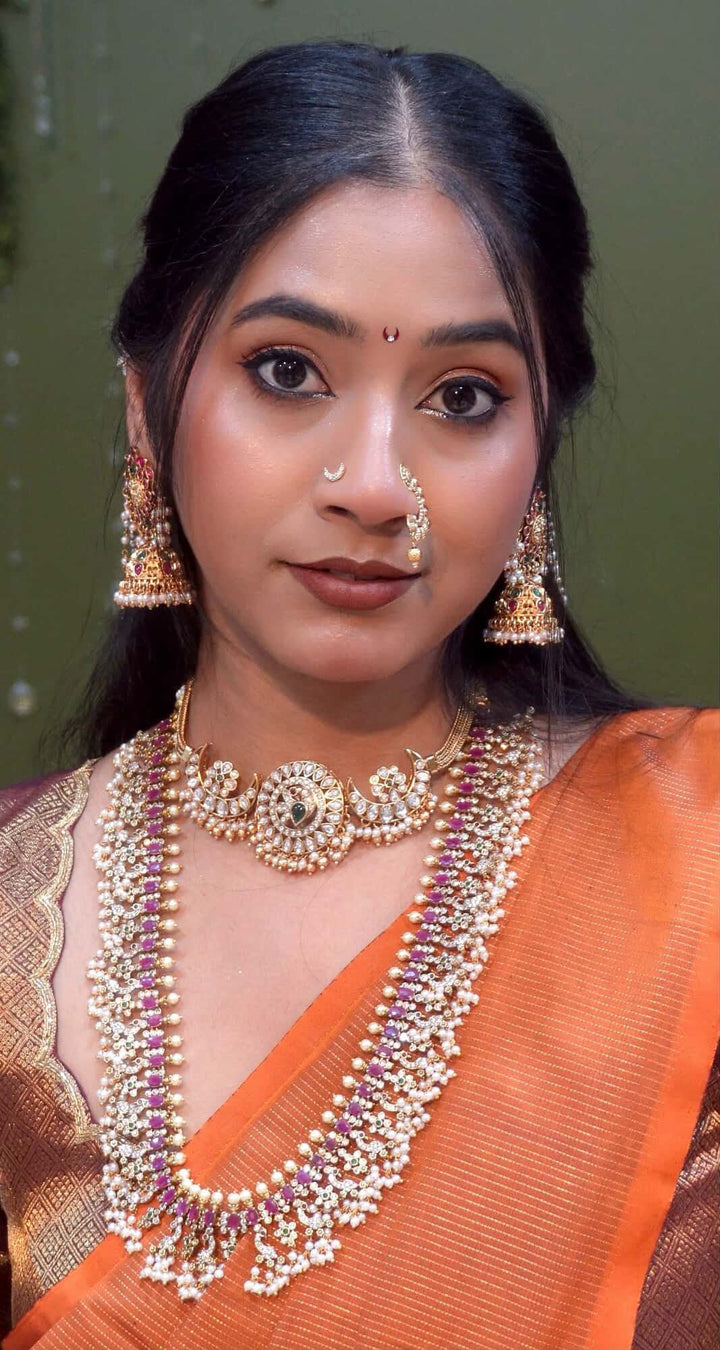 Ayushka - Peacock Ruby Pearl Haram - N3631