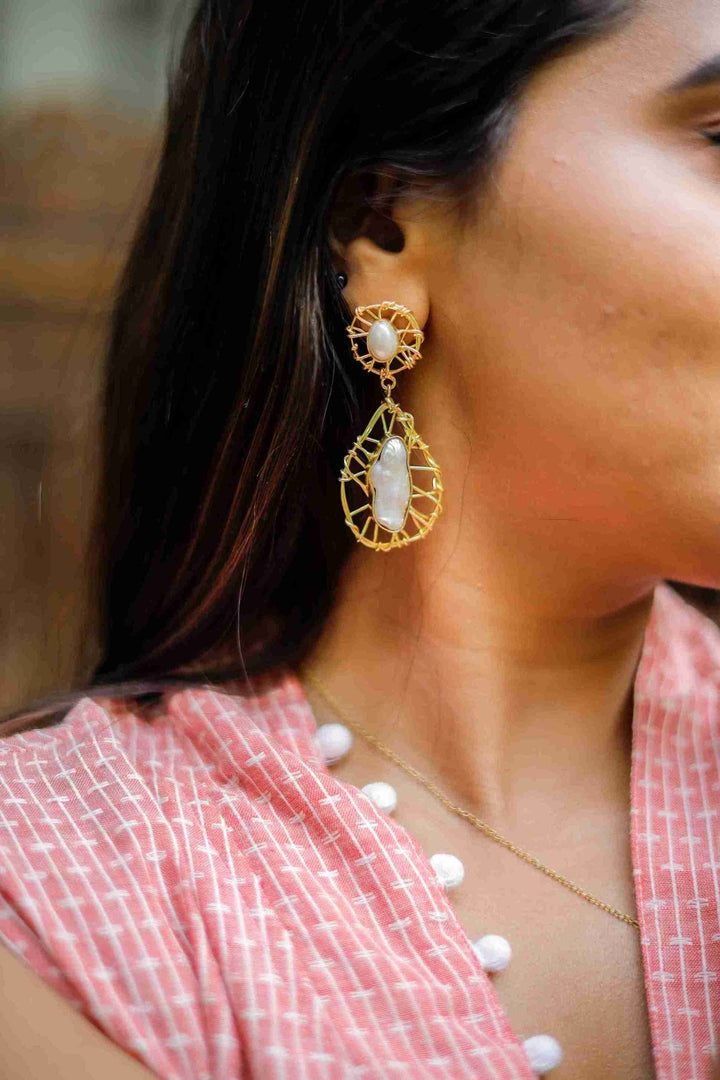 Baroque Pearl Handmade Earring - E752