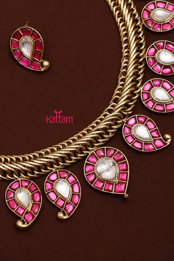 Bhairavi - Kundan Ruby Manga Stone Choker - N3585