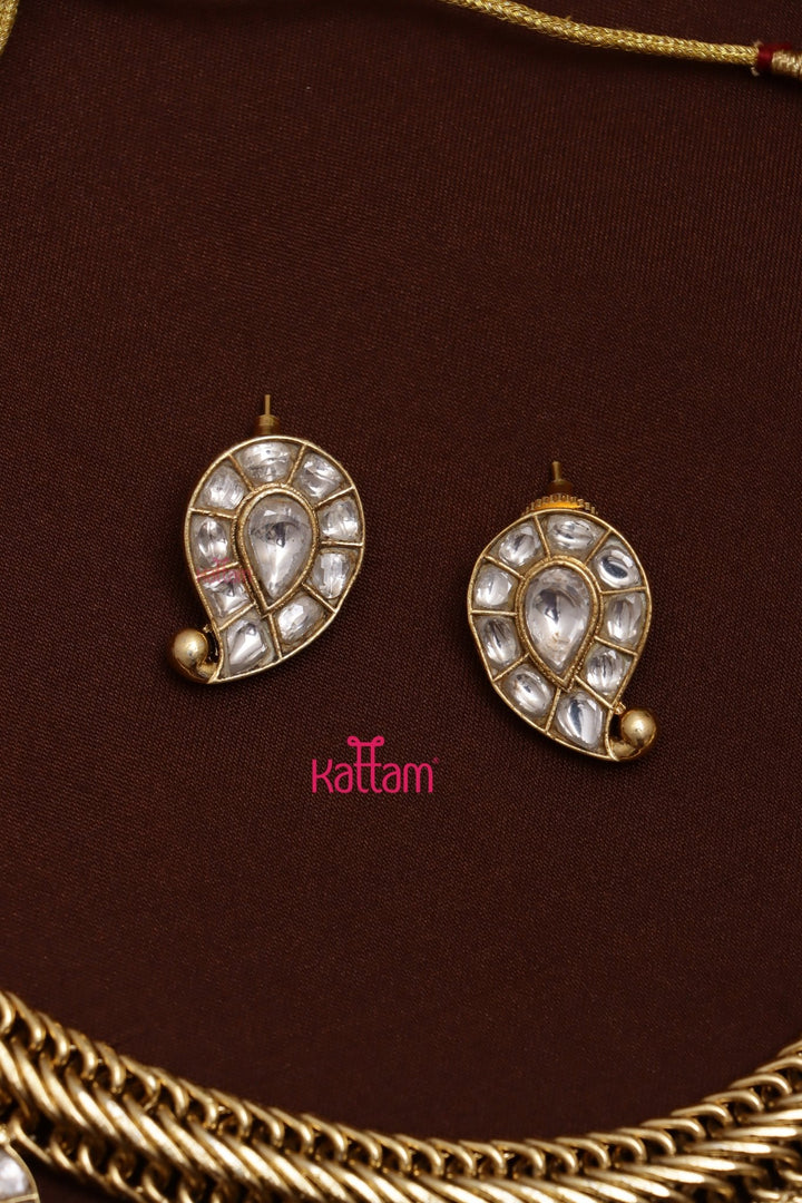 Bhairavi - Kundan White Manga Stone Choker - N3586