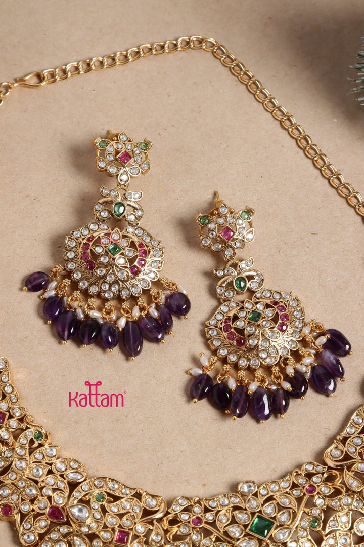 Bhavika - Bridal Purple Beaded Choker Set - N3462