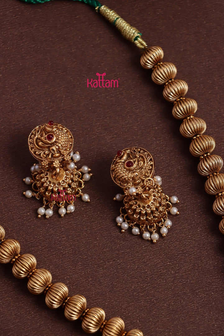 Bhumika - Peacock Pearl Necklace Design 1 - N3680