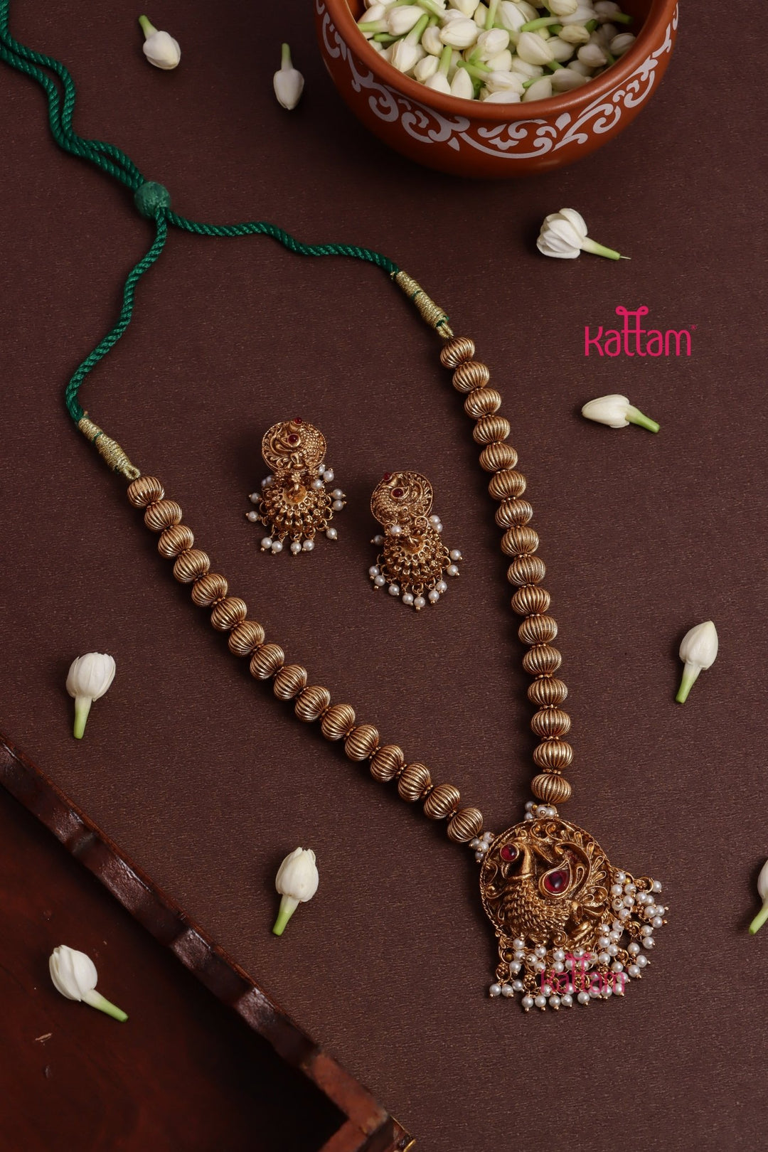 Bhumika - Peacock Pearl Necklace Design 1 - N3680
