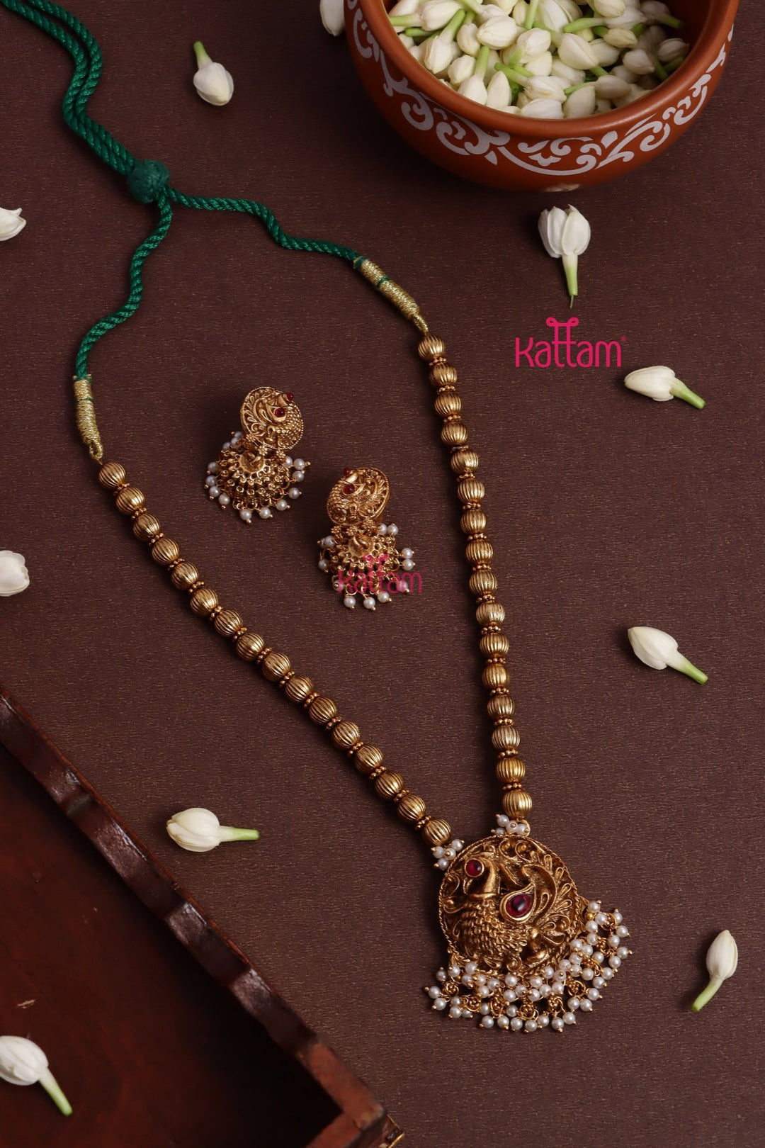 Bhumika Peacock Pearl Necklace Design - Main Image