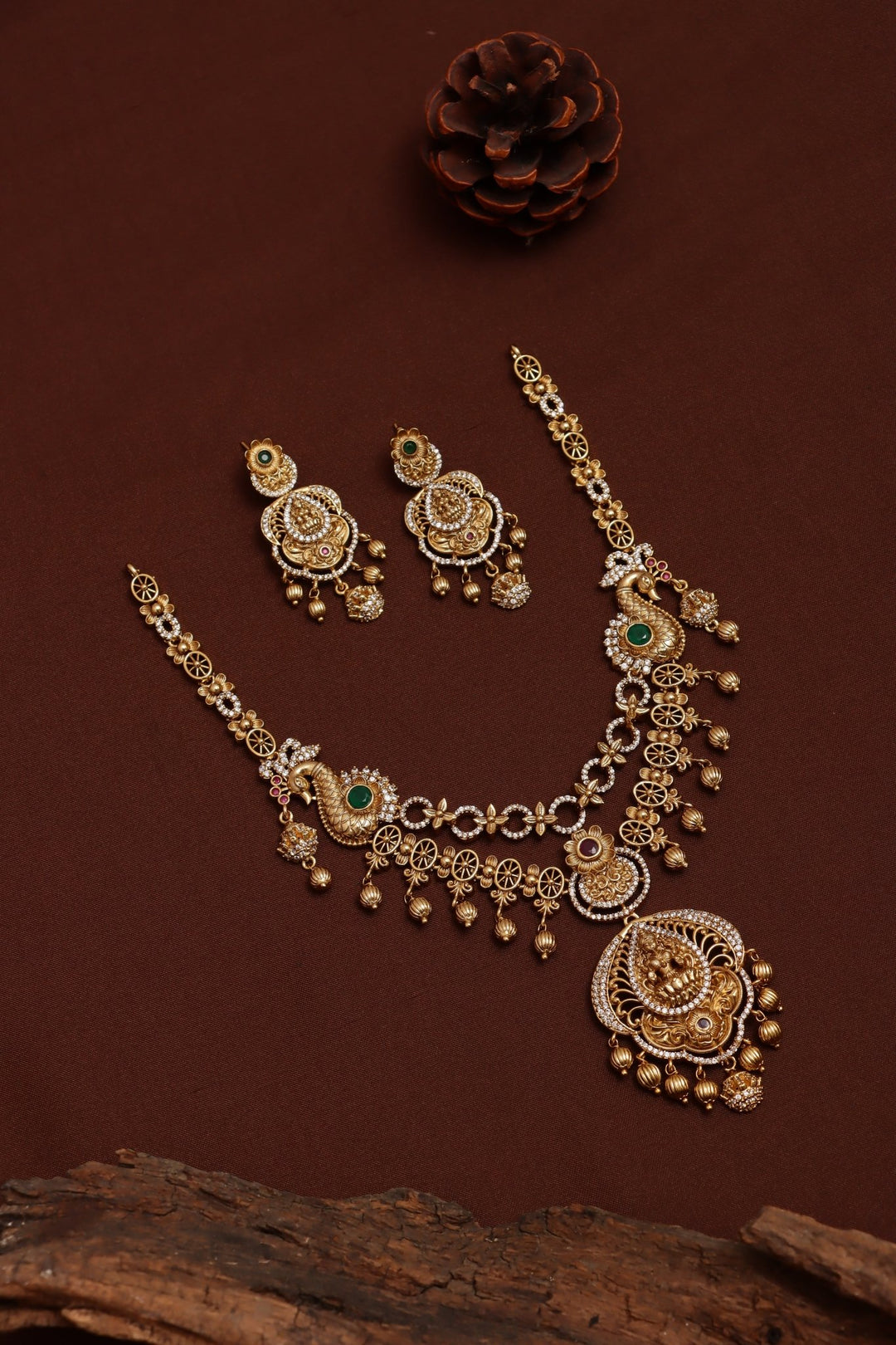 Bhuvana Godess Peacock Necklace - N3740