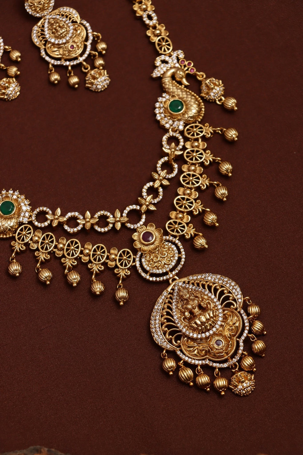 Bhuvana Godess Peacock Necklace - N3740