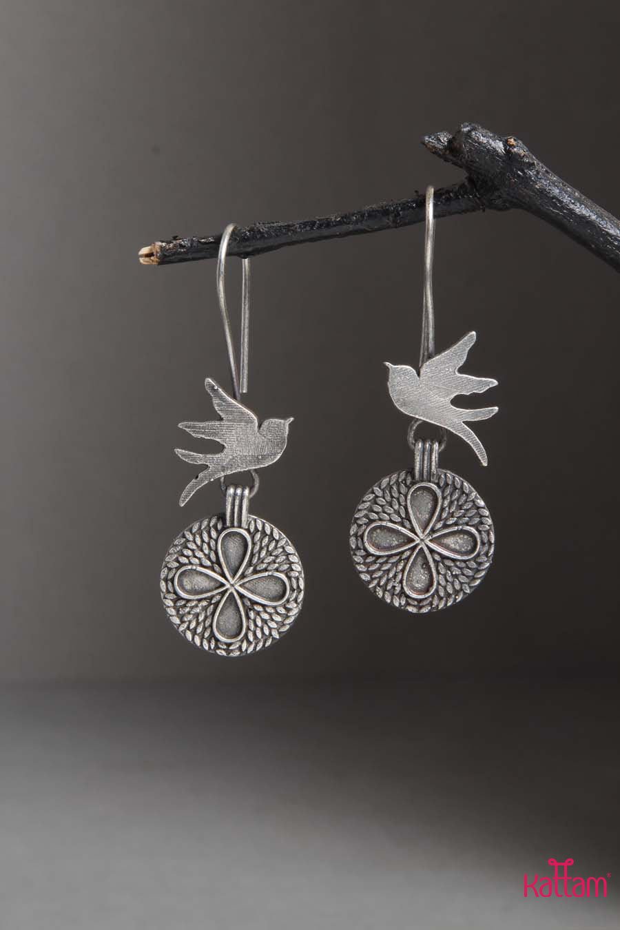 Bird Round Hook Earrings - E198