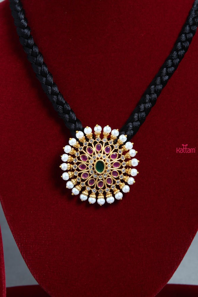 Black Thread Round Choker - N1517