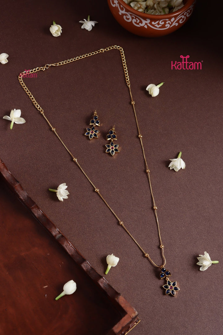 Blue Kemp Flower Chain Set - N3805