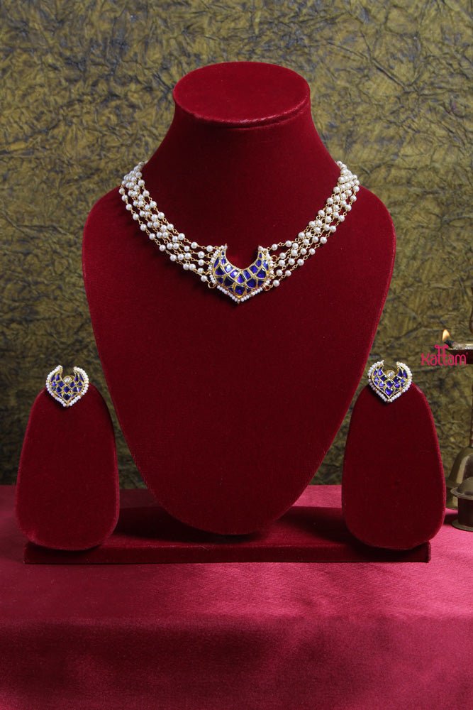 Blue New Pearl Choker - N1634