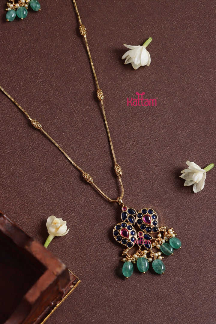 Blue Paisley Bead Dollar Chain Set - N3807