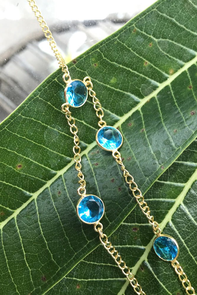 Blue Round Crystal Chain - N1678