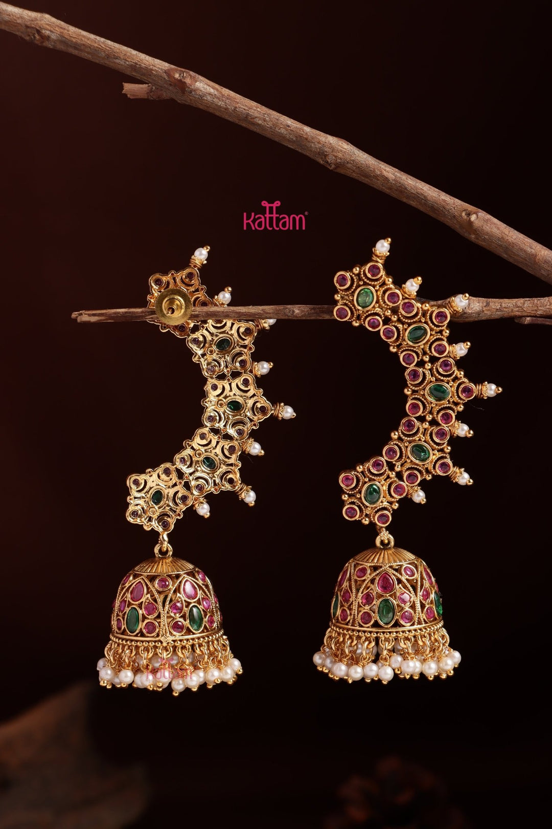 Bold Pearl Jhumka - E1104