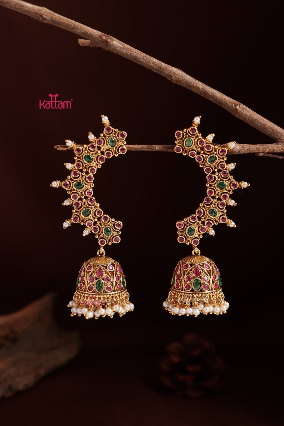 Bold Pearl Jhumka - E1104