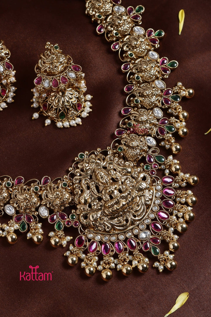 Bridal Gajalakshmi Gold Trims Necklace - N3254