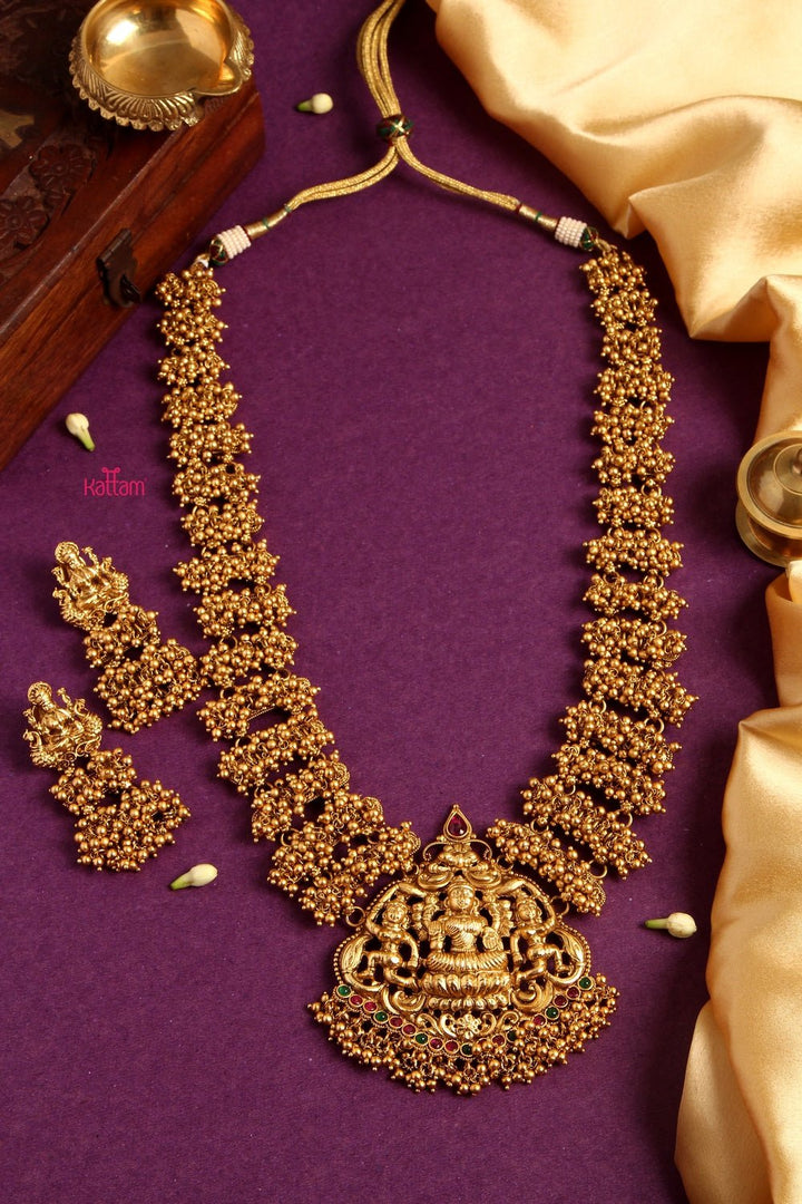 Bridal Grand Goddess Gold Trims Pendant Guttapusalu - N1200