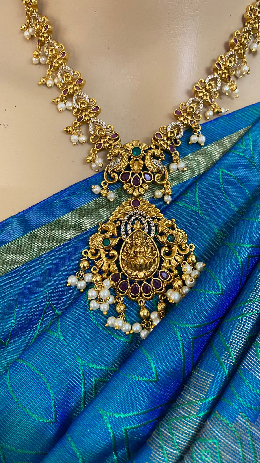 Bridal Temple Jewellery Necklace & Haaram ( Sold Separately) - N774