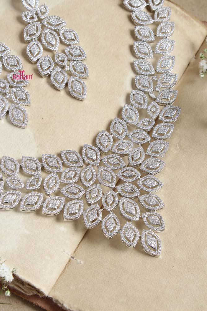 Bridal White Stone Leafy Choker - N2552