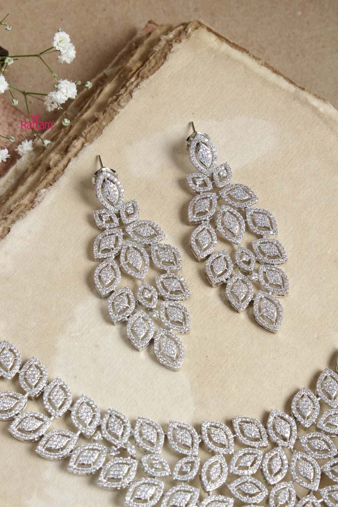 Bridal White Stone Leafy Choker - N2552