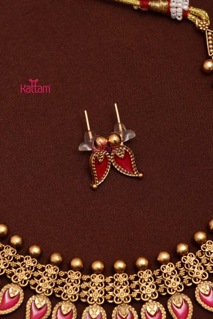 Budgetted Ruby Palakka Choker Set - N3709